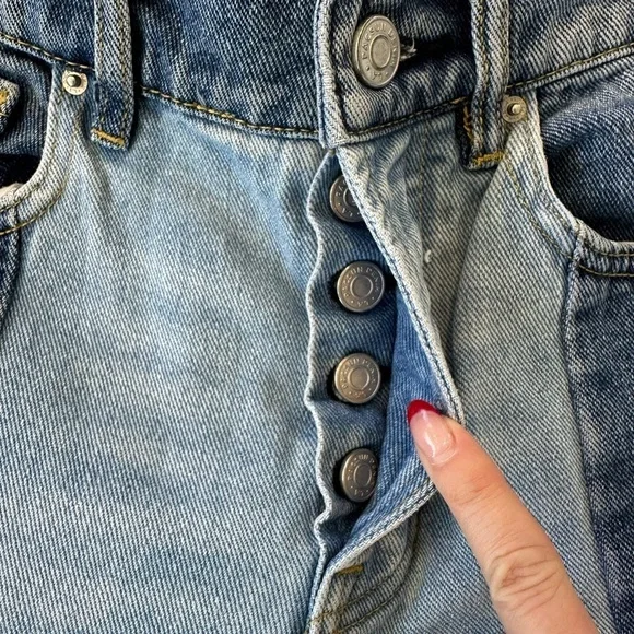 PacSun 90’s Colorblock Two-Tone High Rise Straight Leg Jeans - Picture 7 of 12